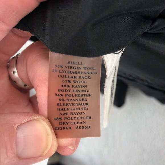 Ann Taylor Blazer Womens 6 Charcoal Wool Stretch Button Pockets Office Career* - Picture 7 of 10